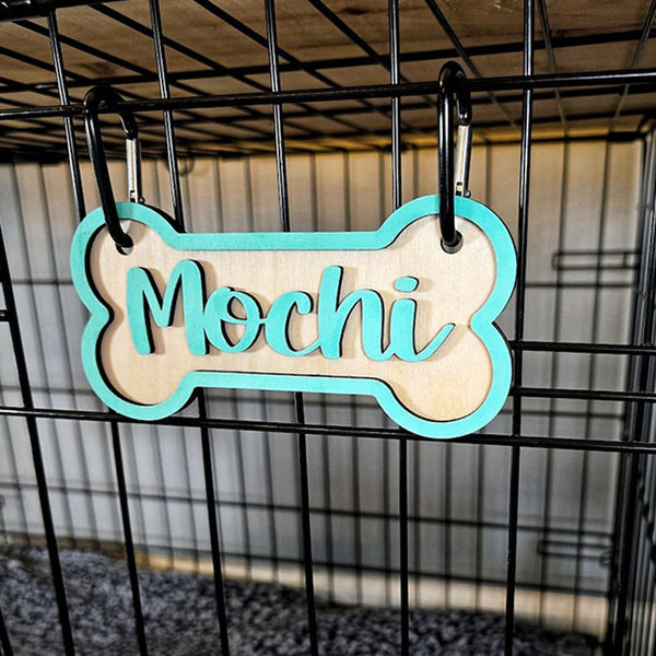 Personalized Crate Sign, Custom Dog Decor, Hanging Crate Sign, Dog Bone Sign