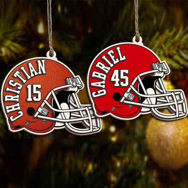 Custom Football Ornament, Football Player Ornament Personalized