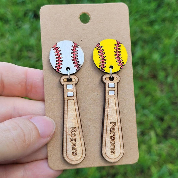 BASEBALL or SOFTBALL EARRINGS + Personalized gift