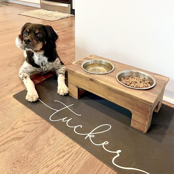 Personalized Dog Food Mat, Customize Name Colors