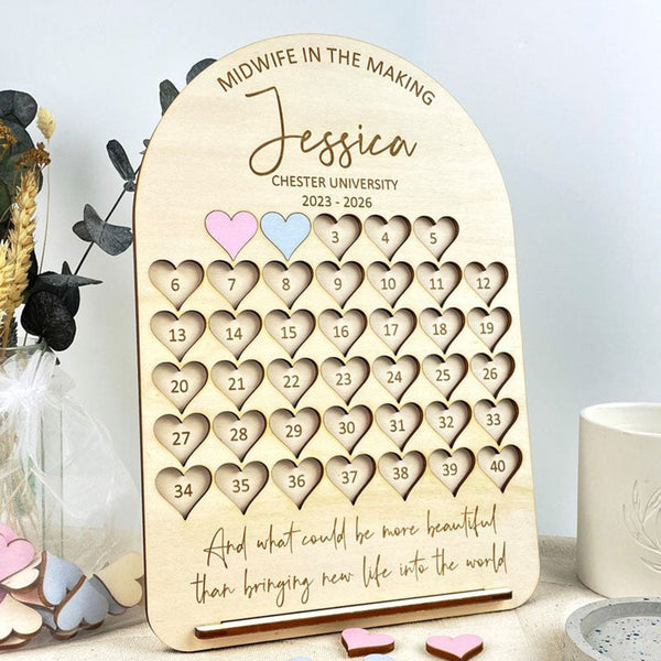 Personalised Student Midwife Gift - Student Midwife Birth Counting Board