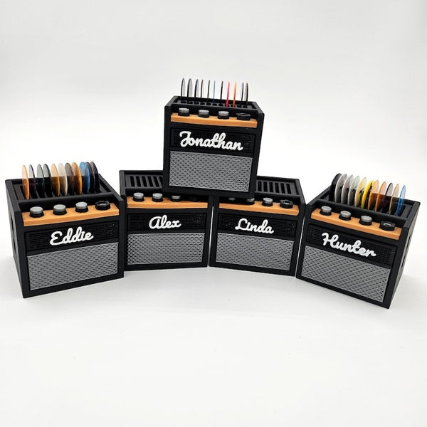 Customizable 3D Printed Guitar Amp Pick Holder with Drawer