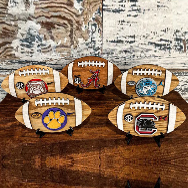 3D College Wooden Football