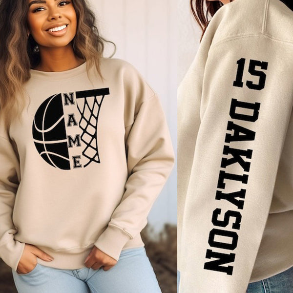 Customized Basketball Sweatshirt, Your Name Basketball Shirt