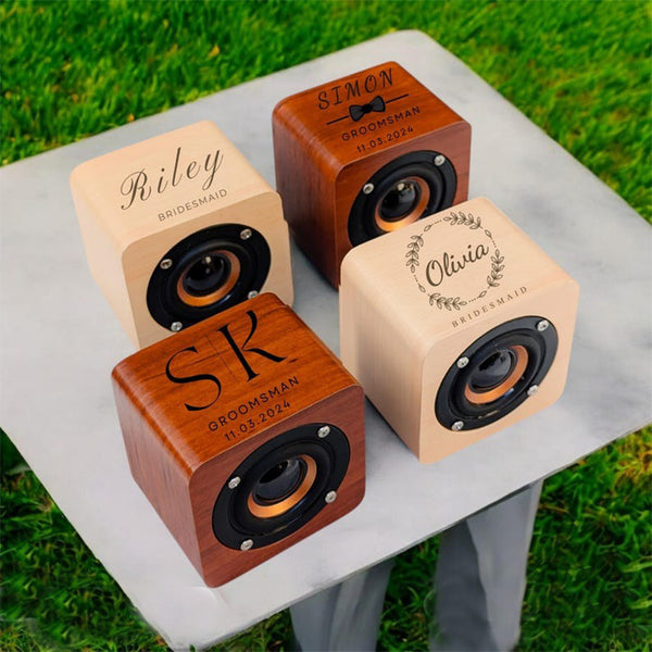 Groomsmen Gifts Personalized Bluetooth Speaker Bridesmaid Gifts Custom Portable Rechargeable