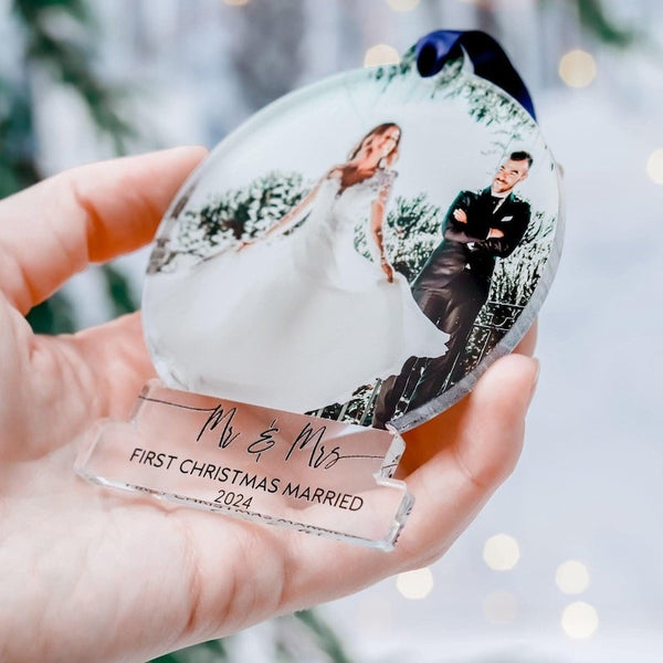 First Christmas Married Ornaments, Mr And Mrs Photo