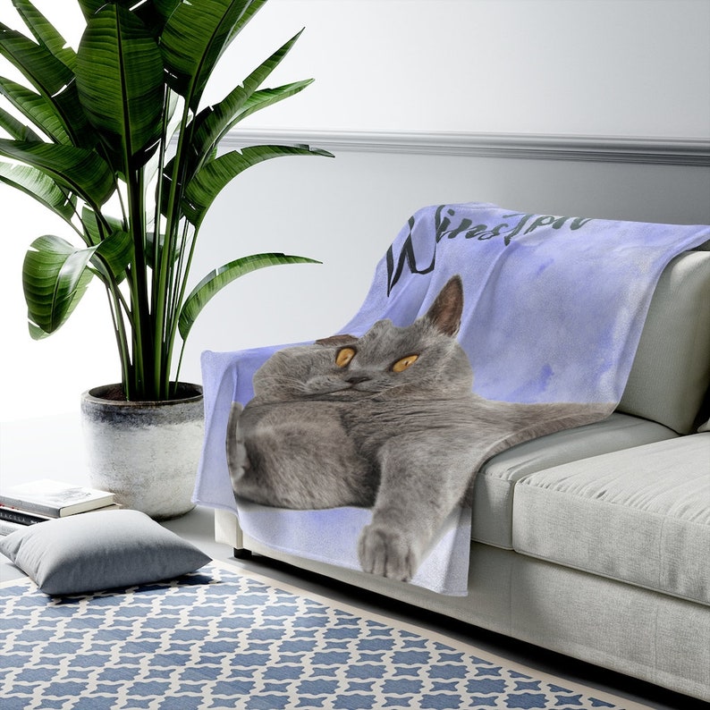 Personalized Cat Blanket, Personalized Custom Pet Photo Blanket