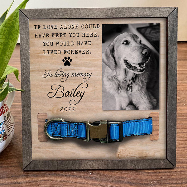 Memorial Pet Collar Frame, Black & White Photo, Loss of Dog, Cat Loss Gifts, Pet Collar Holder, Memorial Standing Frame