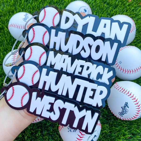 Custom Baseball Softball  Name Keychains