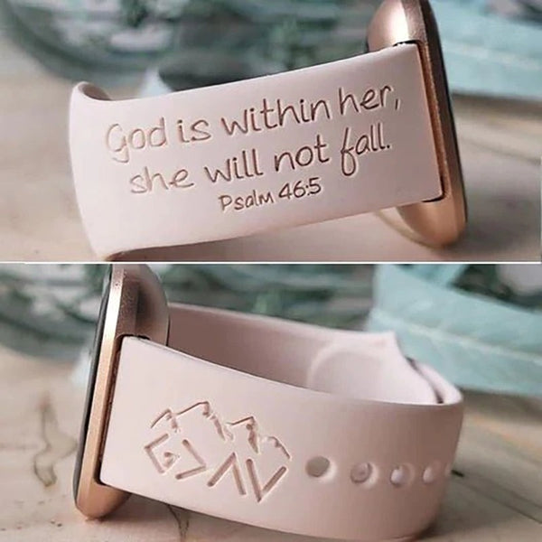 Psalms 46:5 Engrave Watch Bands, Series 1-7 +SE 38MM 40MM 41MM 42MM 44MM 45MM 49MM Scripture Watchband