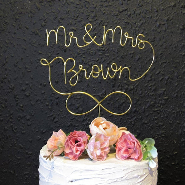 wedding cake topper wire Mr and Mrs cake Topper wedding decor