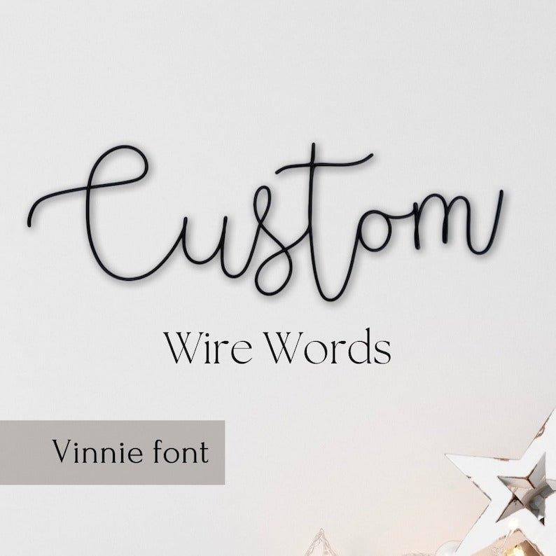 Custom wire words in font Wire wall art Wall sign Personalised sign ...