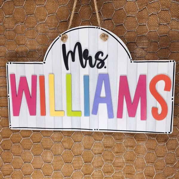 Personalized Teacher Door or Wall Sign, Classroom Sign, 3D Teacher Name Sign