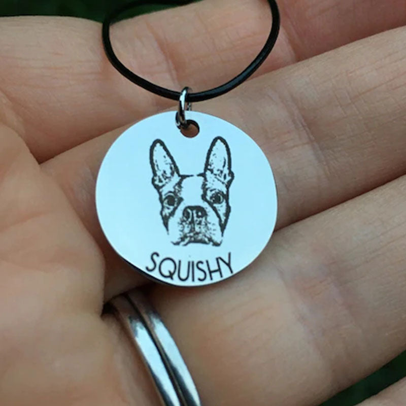 Personalized Gifts for Mom Dog Mom  Custom Dog Portrait Necklace Keychain  Personalized Pet Portrait Necklace Keychain