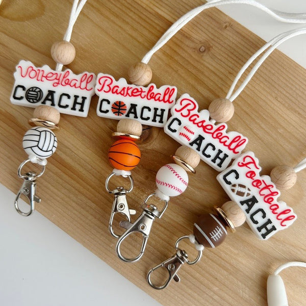 Coaches lanyard basketball volleyball baseball football coach sports