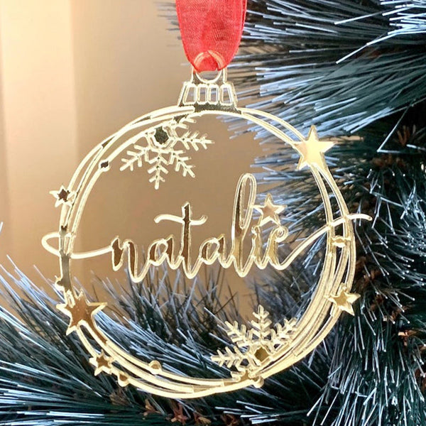 Personalized Christmas Tree Decorations, Name Tags