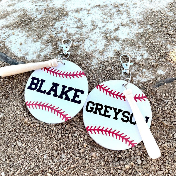 Baseball Bag Tags | Personalized Bag Tags | Custom Keychains