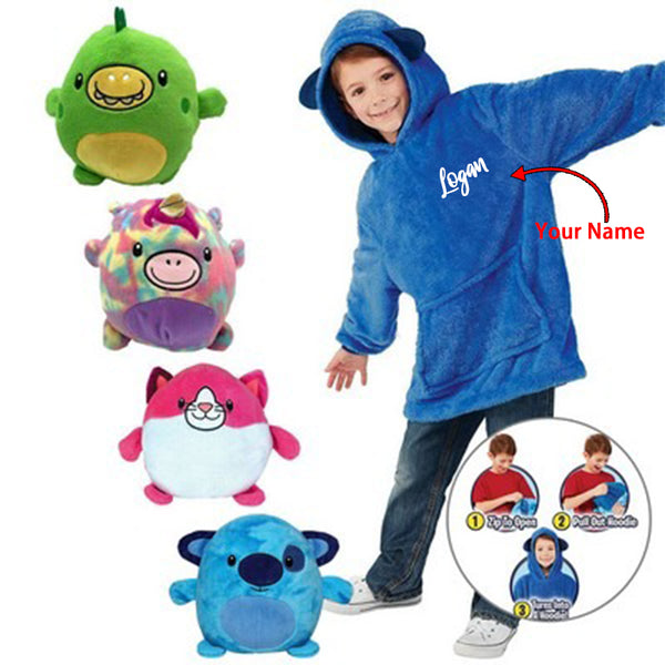 Oversized Kids Microfiber Wearable Blanket With Bag