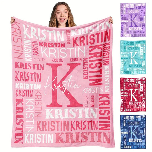 Custom Name Soft Fleece Throw Blanket