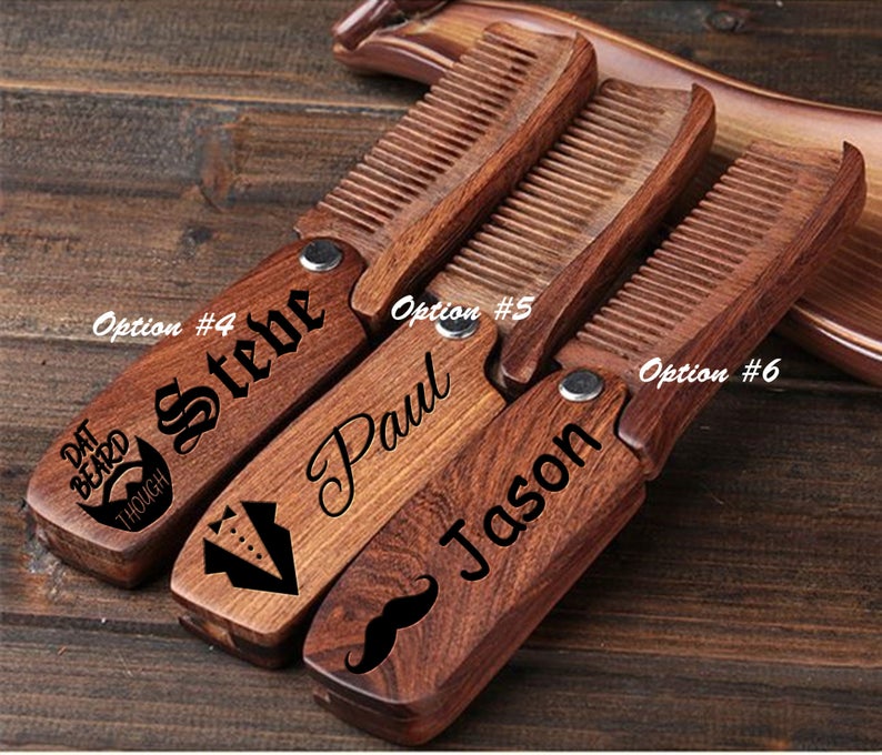 Custom Engraved Beard Comb,Groomsmen Gift Idea, Anniversary or Birthday, Mens Gift