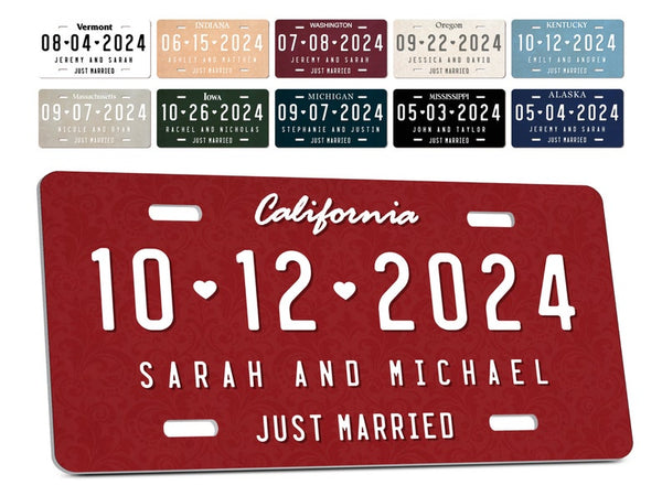 Wedding License Plate - Just Married Mr and Mrs