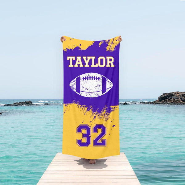 Personalized Football Towel with Name Customized School Team Towel