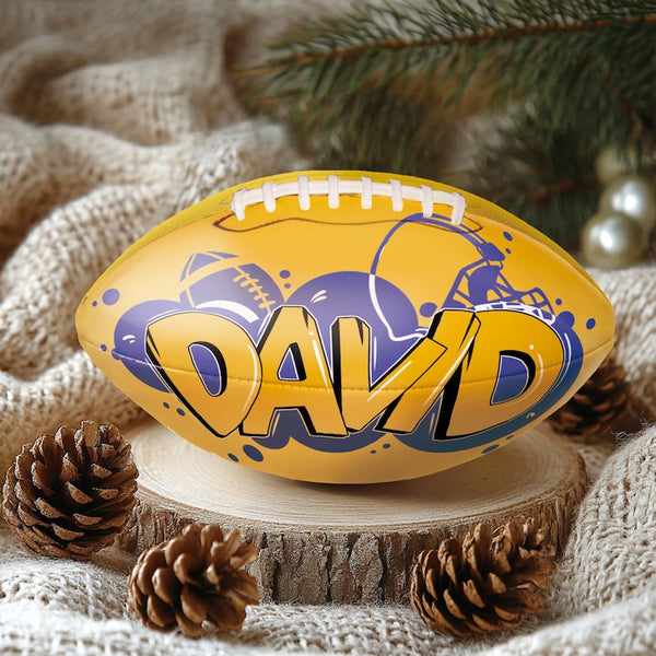 Custom Football with Name, Graffiti Art Football, Personalized Gift for Coach