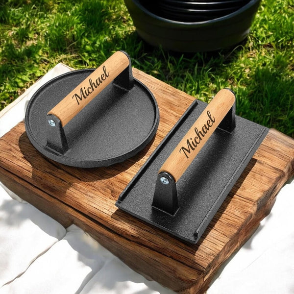 Personalized BURGER PRESS Smasher Weight Smash Grilling Accessories