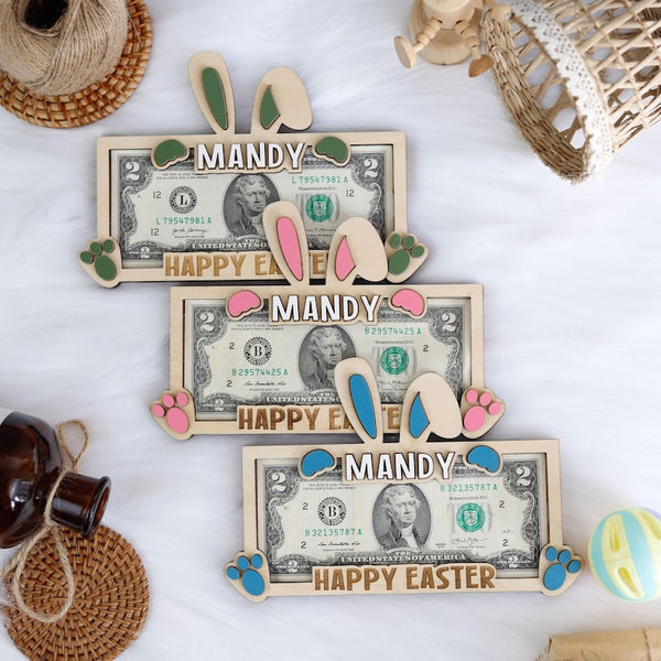 Custom Easter 2025 Bunny Money Holder Gift