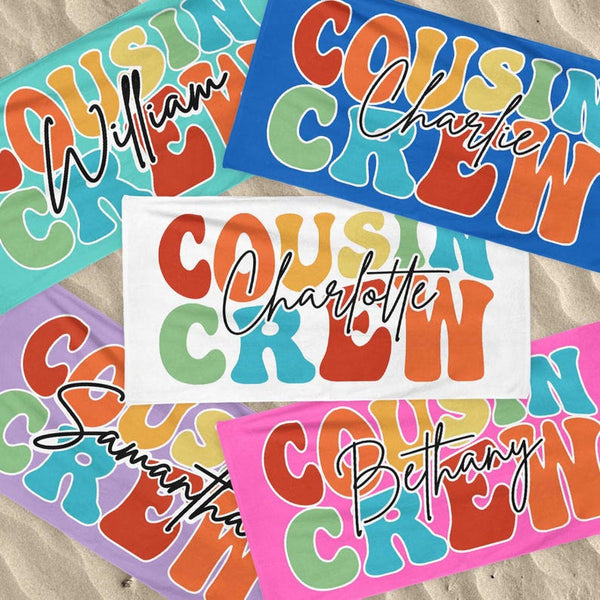 Cousin Crew Beach Towel, Summer Beach Gift For Cousin