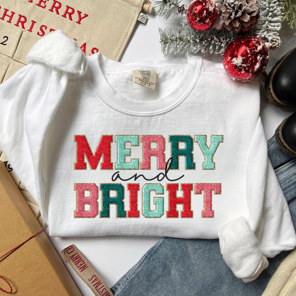 Merry and Bright Christmas Sweatshirt, Merry and Bright Sweatshirt,