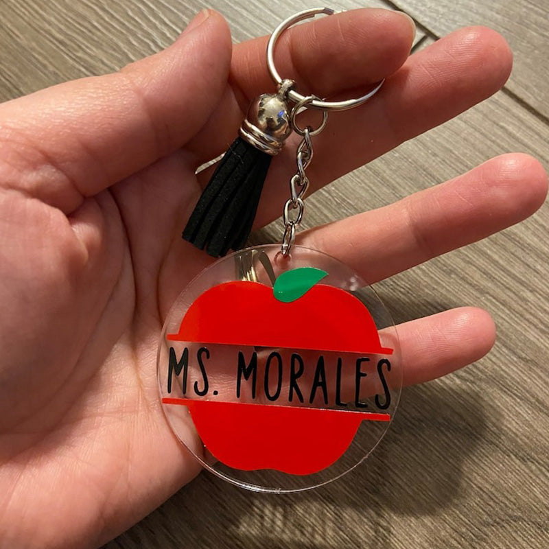 Teacher Apple Acrylic Keychains Teacher Gift