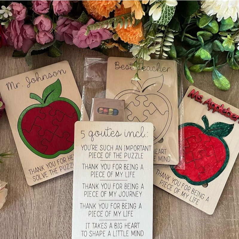 Puzzle Apple Card for Teacher's Appreciation