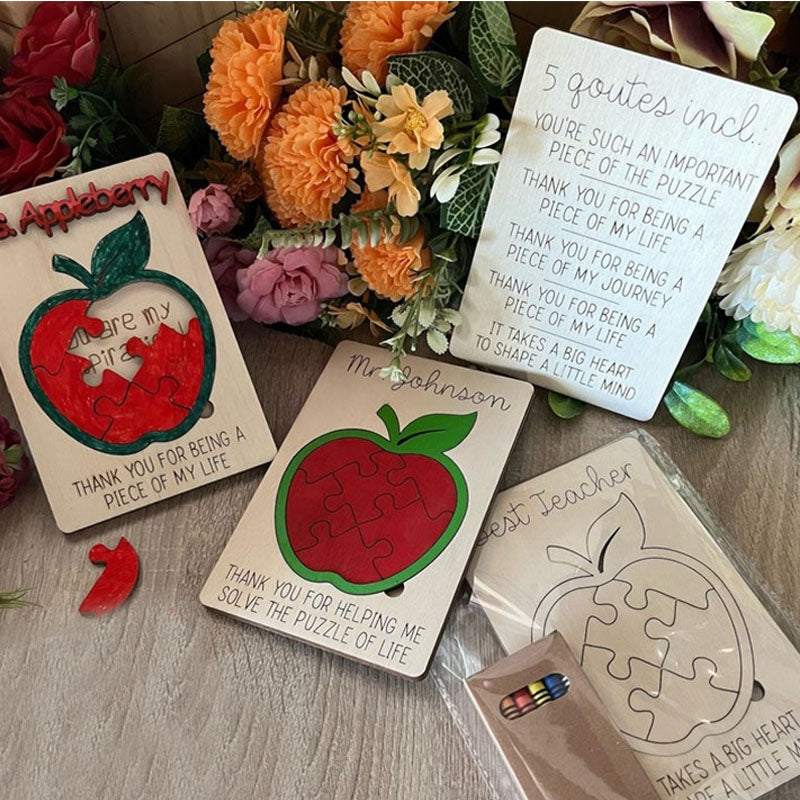 Puzzle Apple Card for Teacher's Appreciation