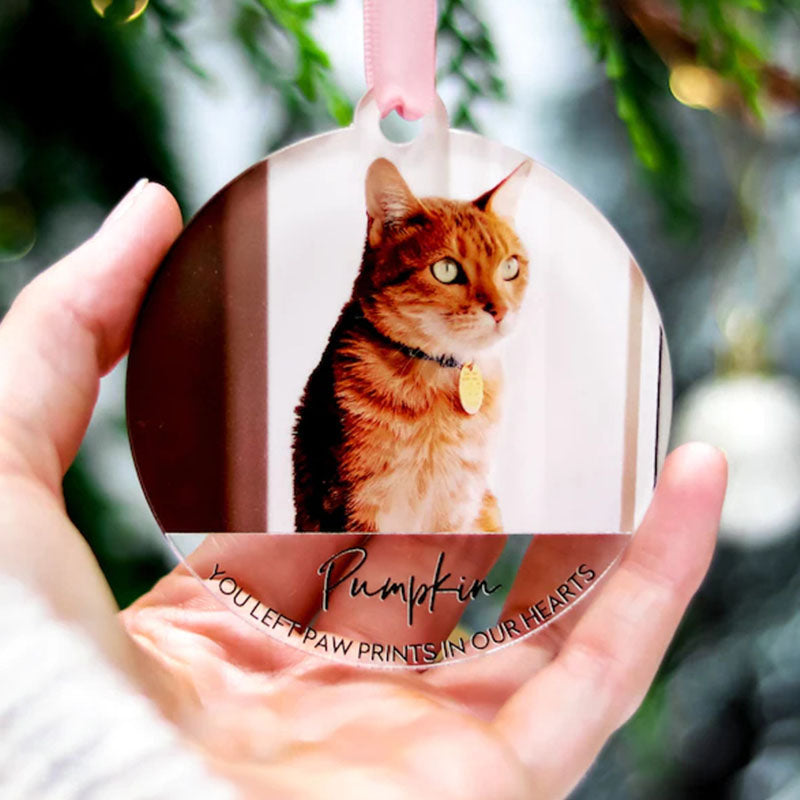 Christmas Photo Ornaments, Cat Lover Memorial Gift