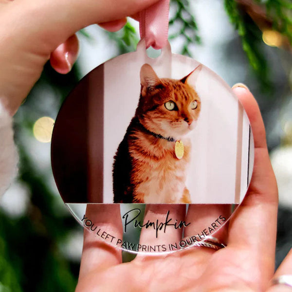 Christmas Photo Ornaments, Cat Lover Memorial Gift