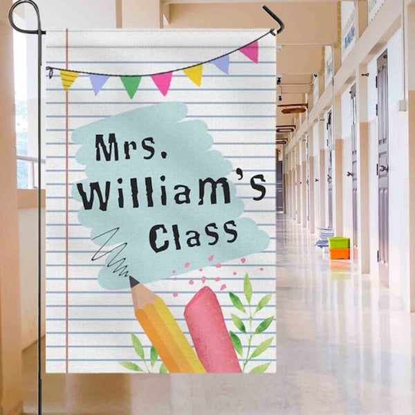 First Day of School Flag Custom Teacher Welcome Sign