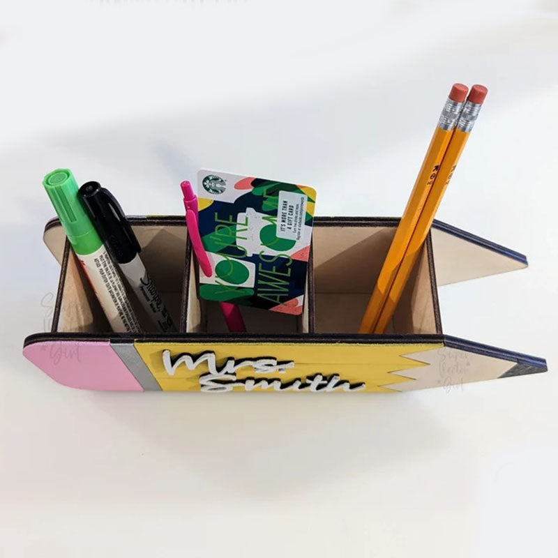 Pencil Organizer, Personalized Teacher Appreciation Gift Desk Pen Holder Storage Cup