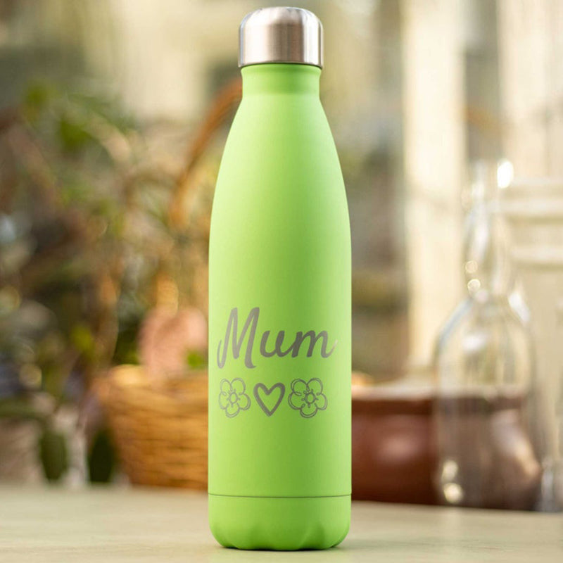 Laser Engraved Water Bottle, Personalised gift for Mum