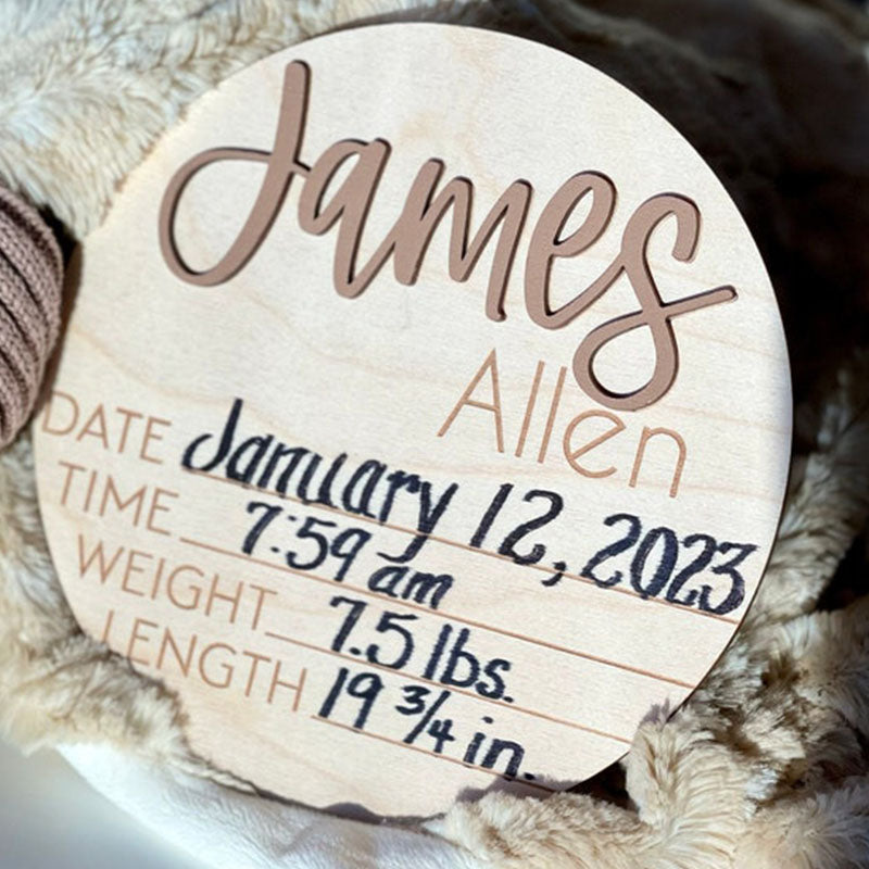 Baby Announcement Sign with Birth Stats, Footprint Sign For Newborn