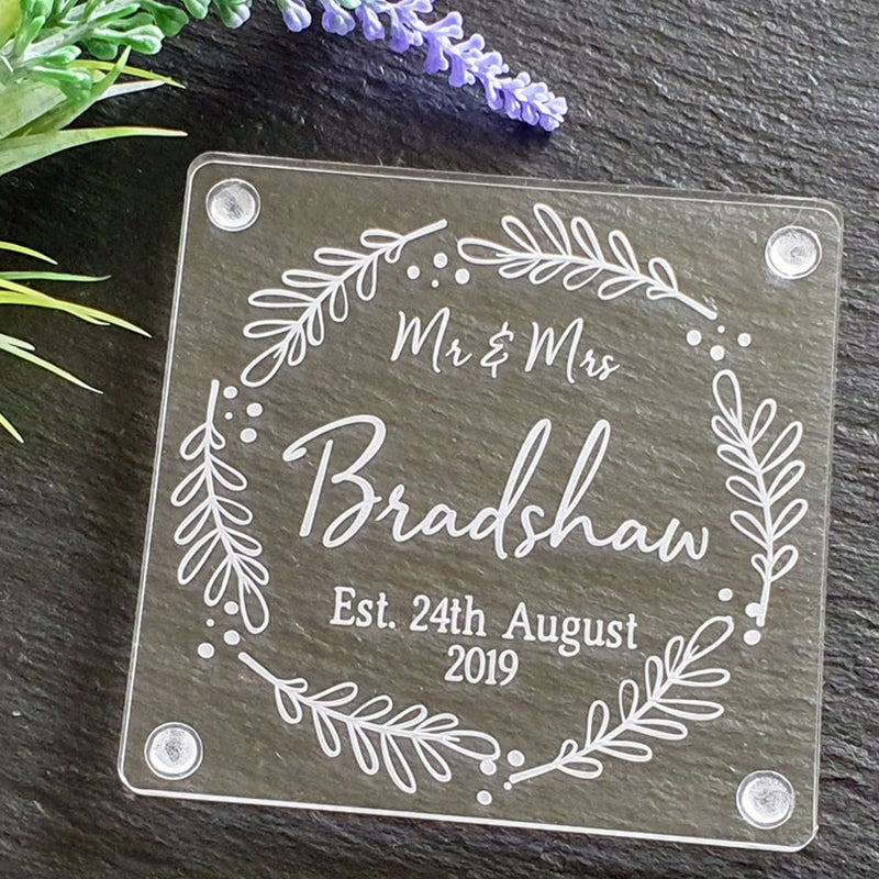 Personalised Coaster - Gift for Couples Gift for Her Gift for Him Wedding Favors