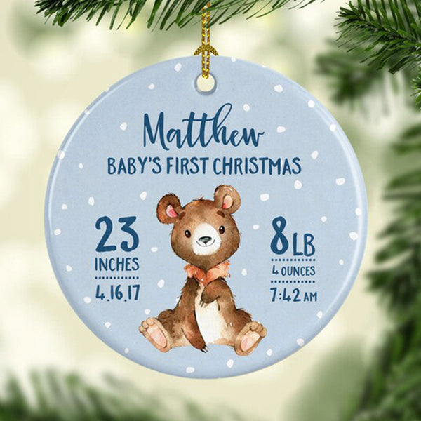 Personalized  Babys First Christmas Ornament Boy Baby Ornament