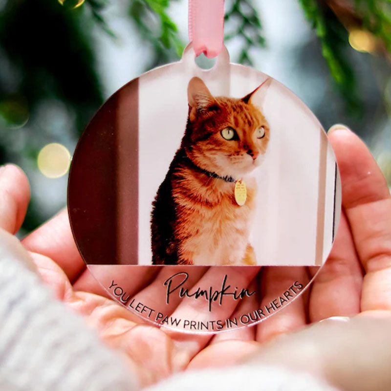 Christmas Photo Ornaments, Cat Lover Memorial Gift