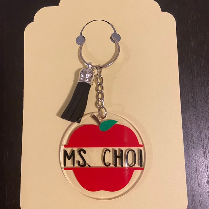 Teacher Apple Acrylic Keychains Teacher Gift