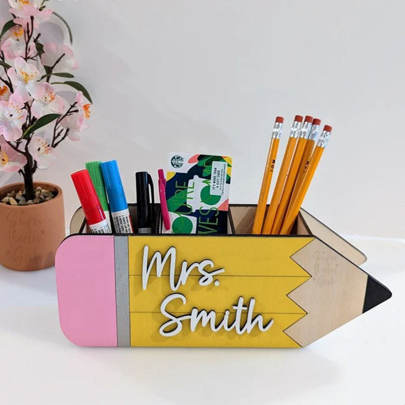 Pencil Organizer, Personalized Teacher Appreciation Gift Desk Pen Holder Storage Cup