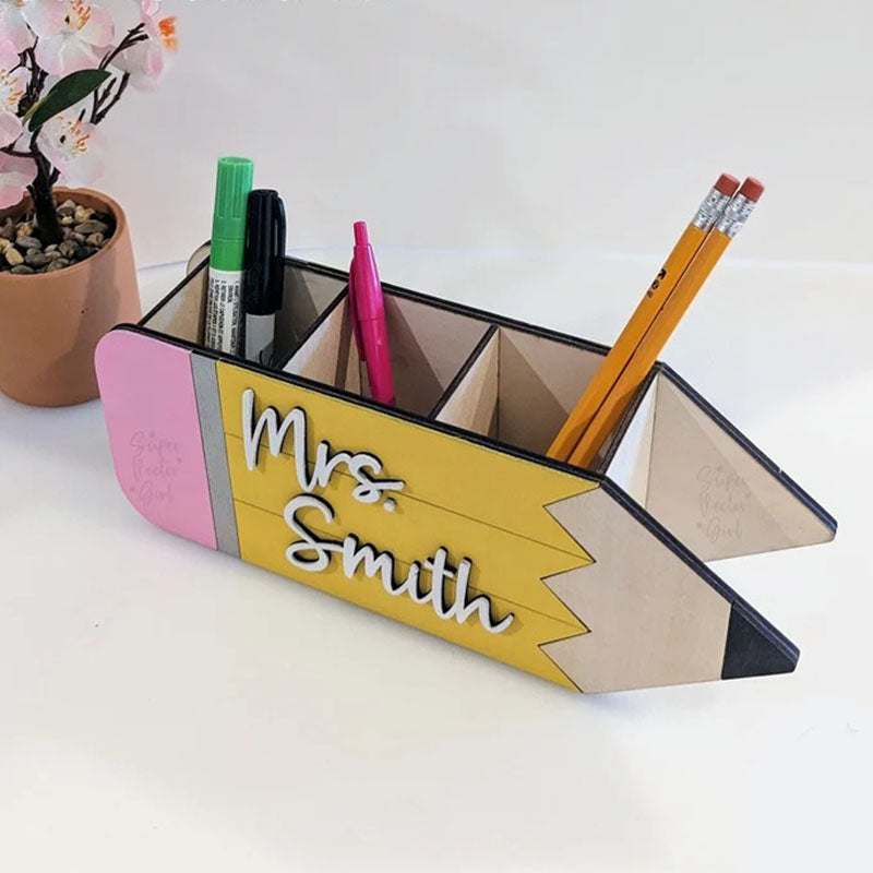 Pencil Organizer, Personalized Teacher Appreciation Gift Desk Pen Holder Storage Cup