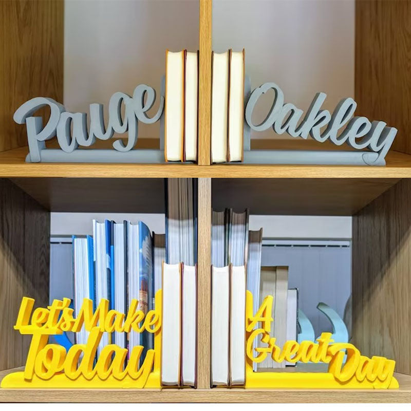 Decorative Lightweight Bookends - Personalised -  (Names/Places)