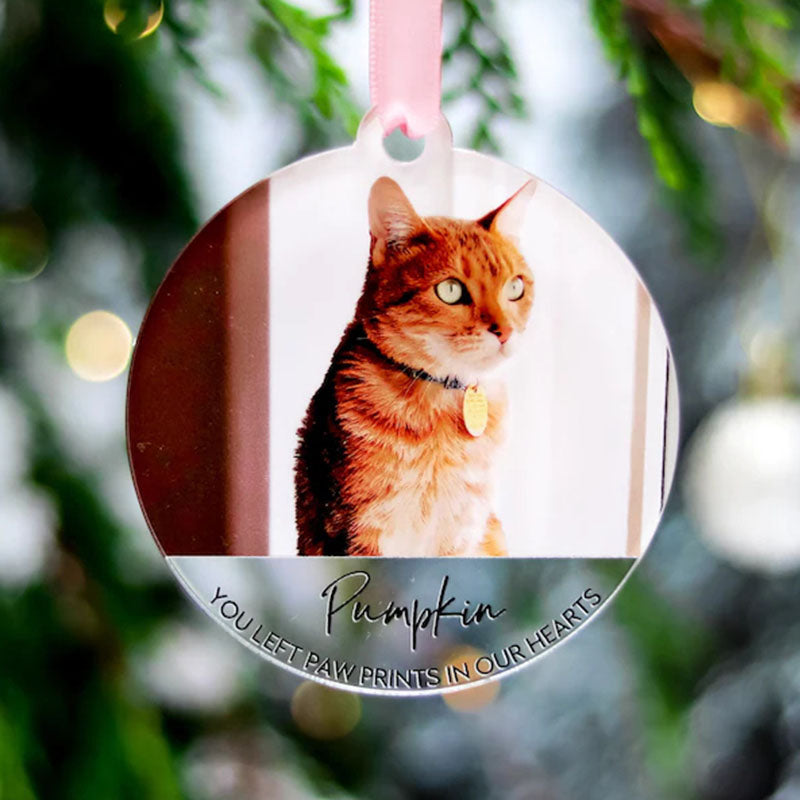 Christmas Photo Ornaments, Cat Lover Memorial Gift