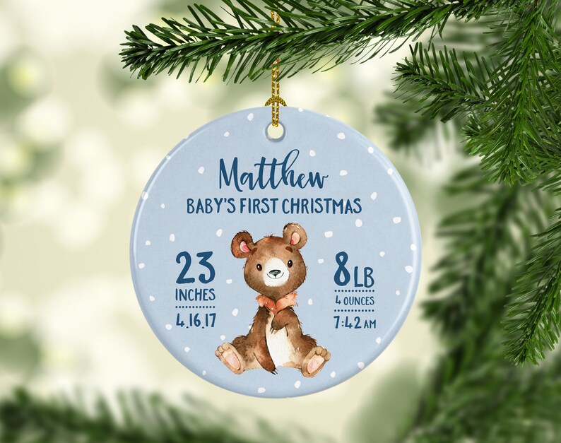 Personalized  Babys First Christmas Ornament Boy Baby Ornament