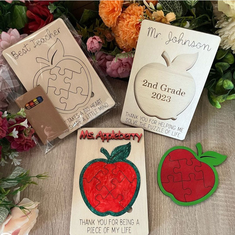 Puzzle Apple Card for Teacher's Appreciation